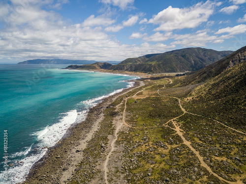 Turakirae Scientific Nature Reserve, Aerial Point Of View.  photo