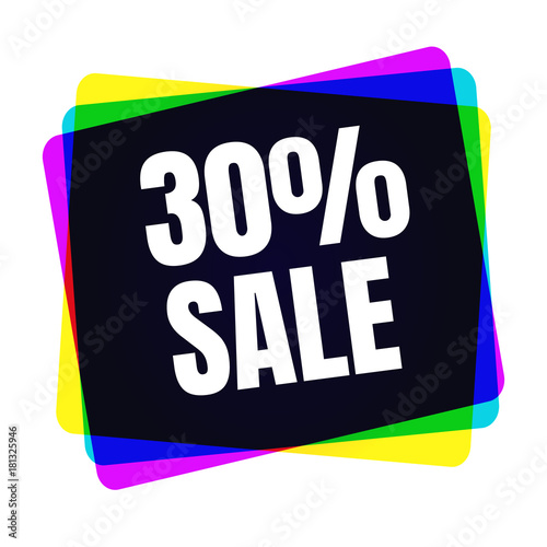 Special offer sale tag. Discount symbol retail. Colorful sticker sign price isolated from white background. Label in modern graphic style vector illustration for black friday or bargain sale.