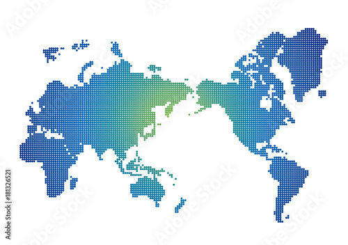 世界地図 ドット グラデーション
