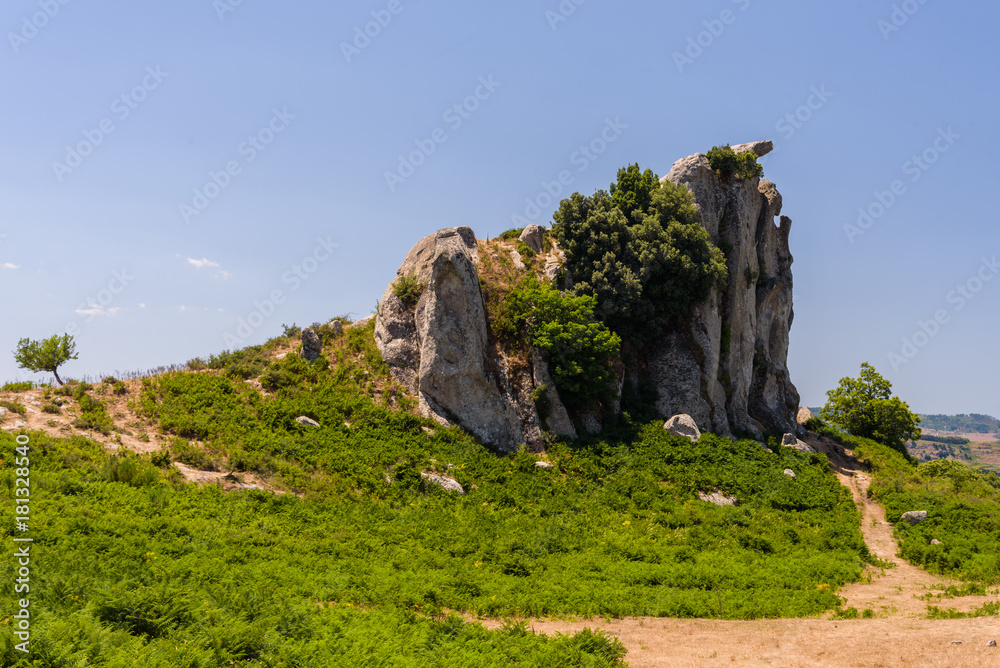 Rock formations of Argimusco near Montalbano Elicona, Messina, Sicily, Italy. Megalith.