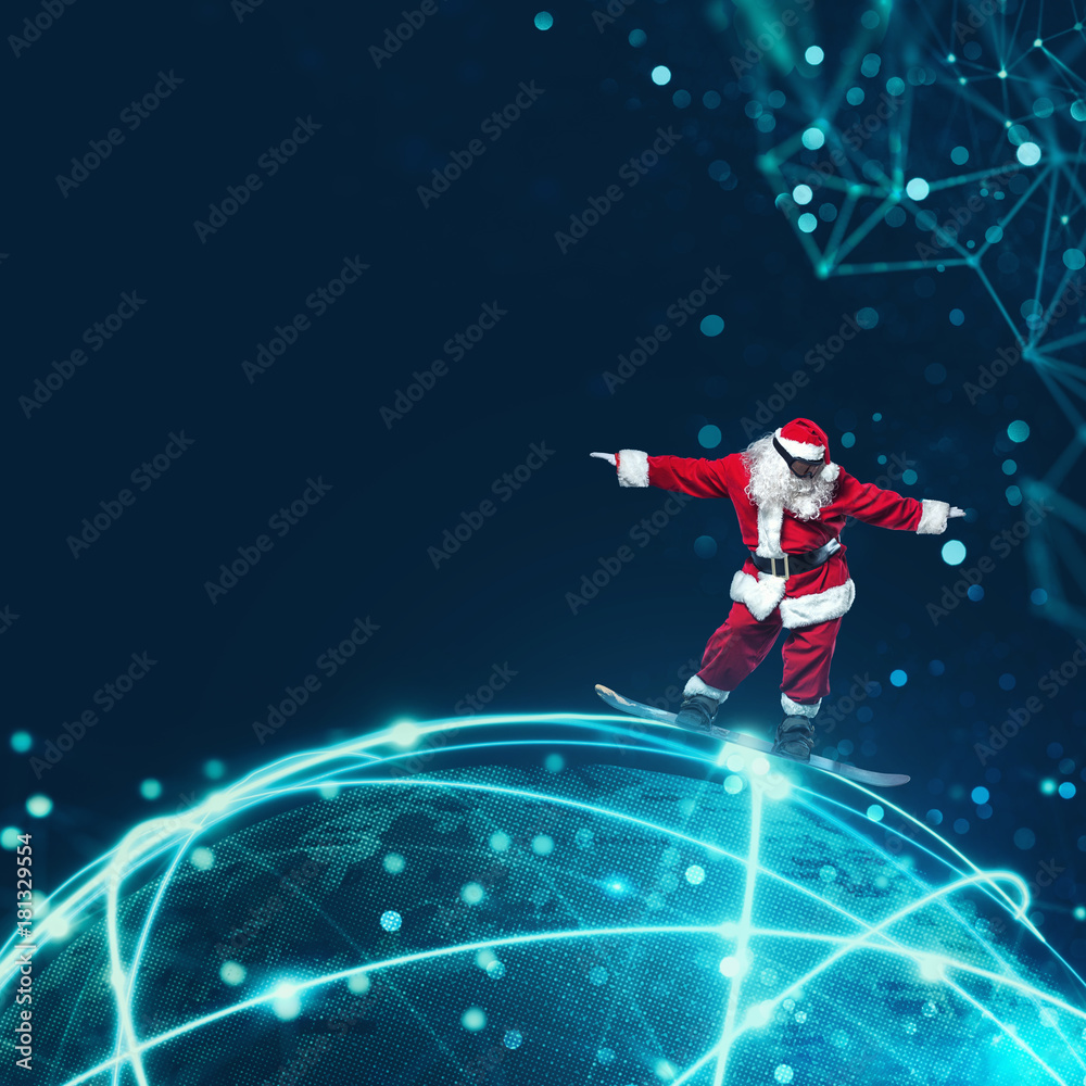 Santa Claus with fast internet