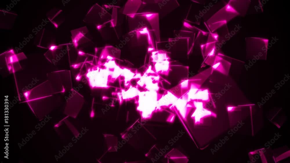 Flying purple rectangular cubes. Seamless loop Flying purple rectangular cubes. Seamless loop