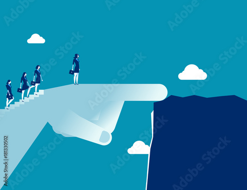 Business team climbing a staircase to success.Concept buisnes vector illustration. photo