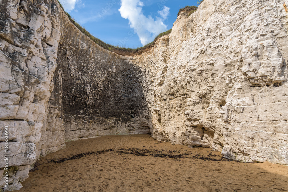 Cliffs and beach of Botany Bay in a sunny day, Margate. England.