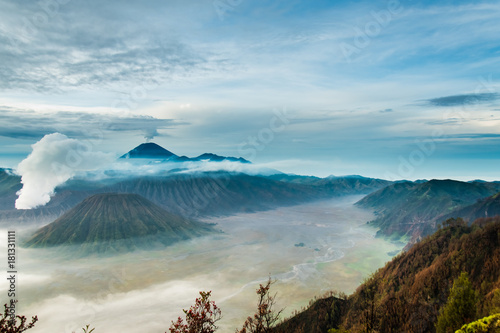 beautiful Volcano Mount Bromo at java island in Indonesia.