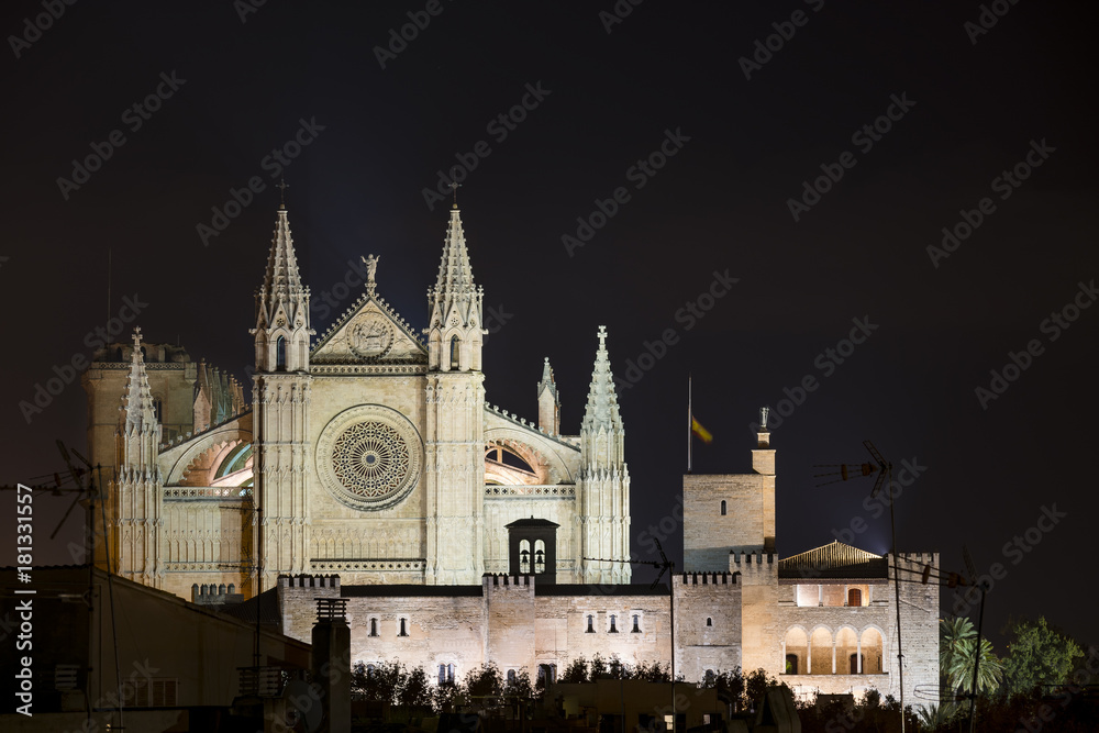 Night in the Palace and Cathedral of Palma, Mallorca