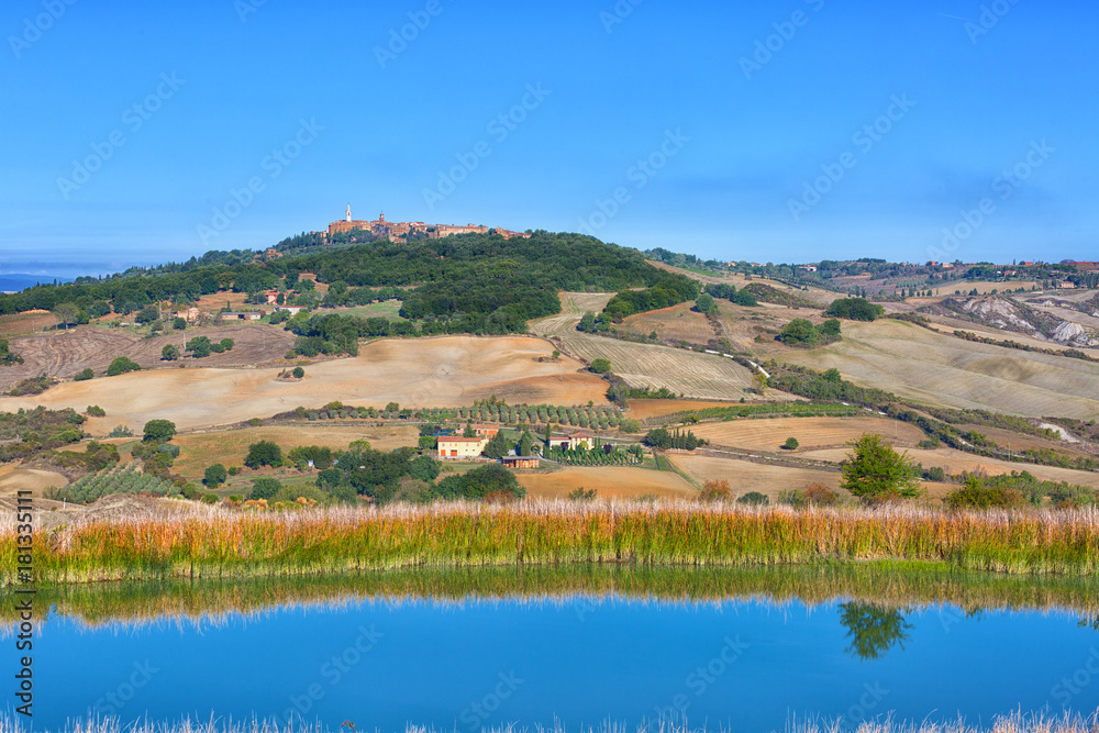 Beautiful autumn day rural landscape of Tuscany