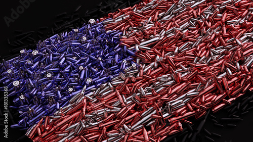 Canvas Print USA Flag formed out of bullets