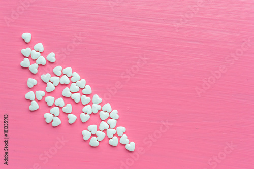 white heart on a pink background. concept St. Valentine's Day