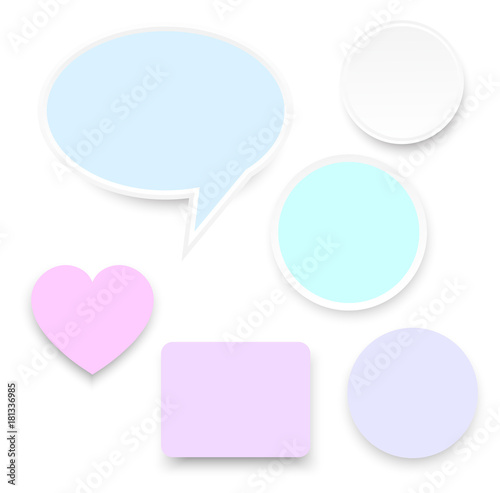 sweet cute color of speech bubble round heart paper background