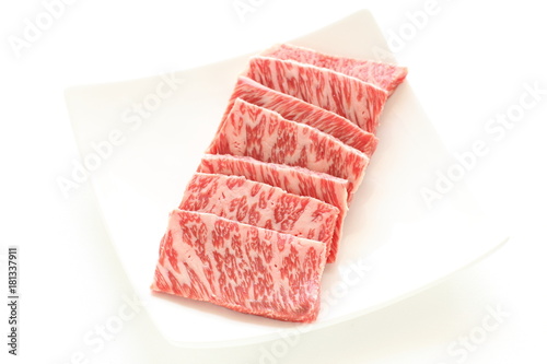 Freshness Japanese marble beef with copy space