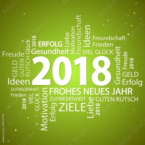 word cloud with new year 2018 greetings