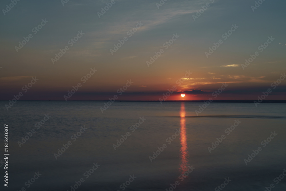 summer sunset on the gulf of finland on baltic sea