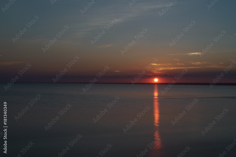 summer sunset on the gulf of finland on baltic sea