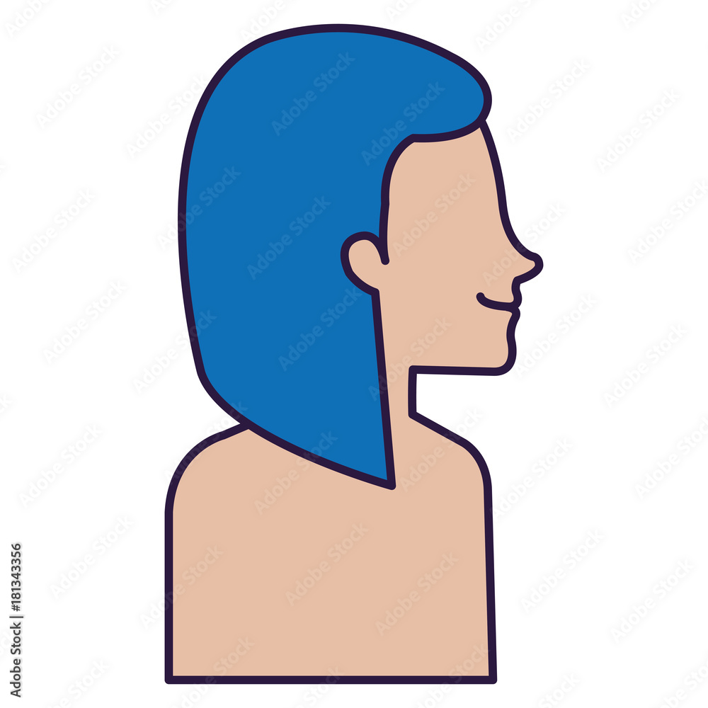 woman profile shirtless avatar character