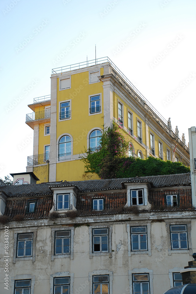Naklejka premium Typical house facade in Lisbon, Portugal, district: Bairro Alto