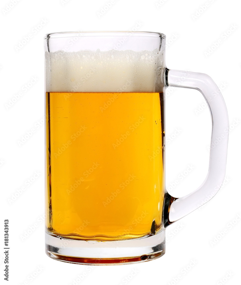 Cold beer in glass isolated on white background Cold beer in glass isolated on white background