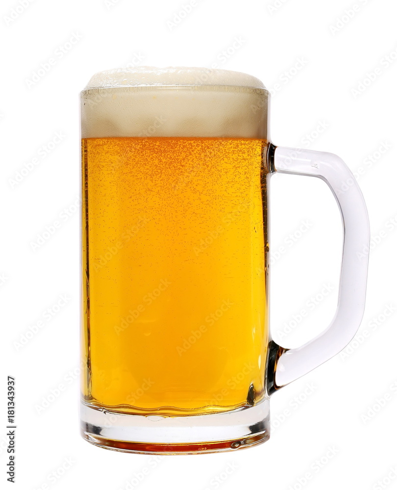 Cold beer in glass isolated on white background Cold beer in glass isolated on white background