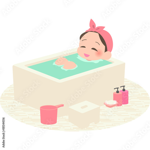 入浴する女性