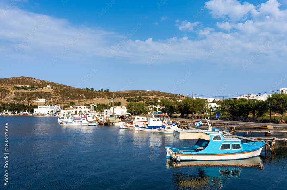The harbor of Patmos island, Dodecanese, Greece 