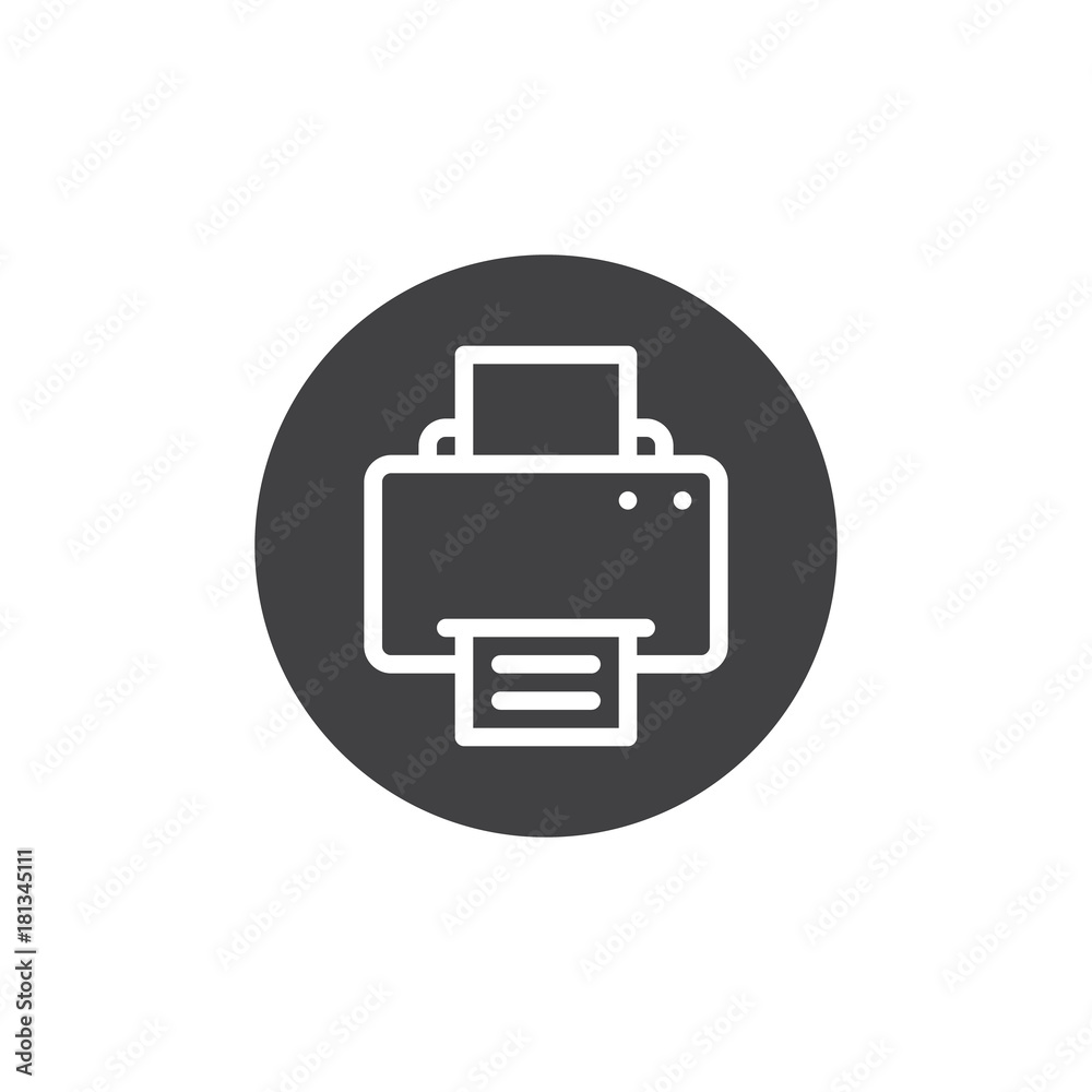 Printer icon vector, filled flat sign, solid pictogram isolated on white. Fax print documents symbol, logo illustration. Printer icon vector, filled flat sign, solid pictogram isolated on white. Fax print documents symbol, logo illustration.