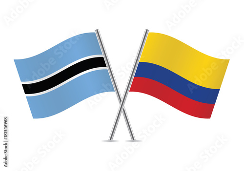 Botswana and Colombia flags.Vector illustration. Free Download Botswana and Colombia flags.Vector illustration. - GFXLoad
