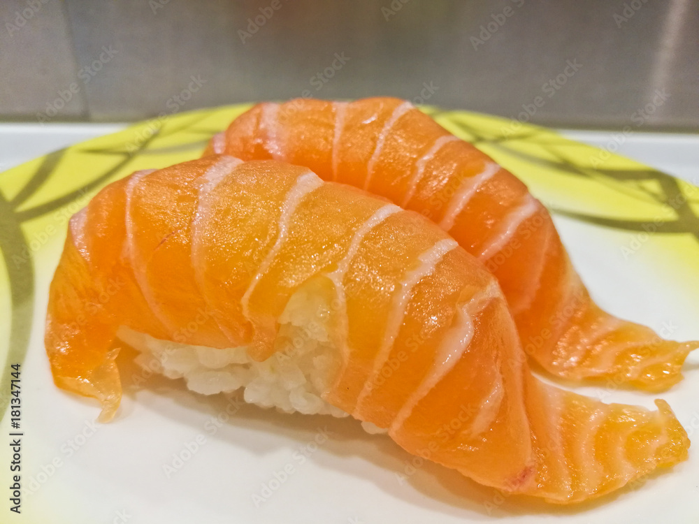 Japanese fresh Atlantic salmon belly sushi Japanese fresh Atlantic salmon belly sushi