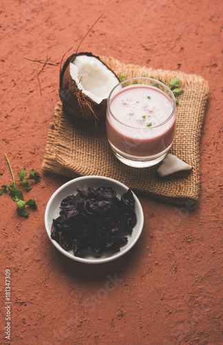 Canvas Print Solkadhi or sol kadhi, A famous drink from Goa or Maharashtra`s Konkan region