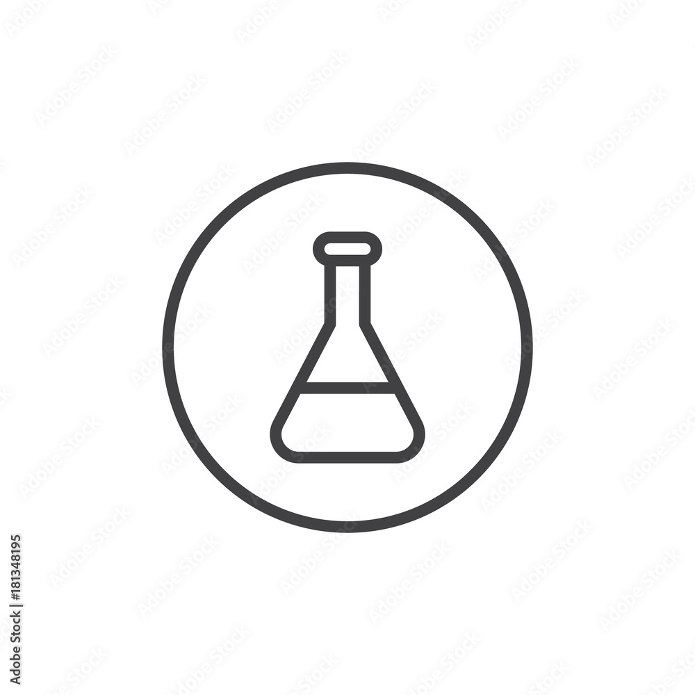 Chemical flask line icon, outline vector sign, linear style pictogram isolated on white. Laboratory test tube symbol, logo illustration. Editable stroke Chemical flask line icon, outline vector sign, linear style pictogram isolated on white. Laboratory test tube symbol, logo illustration. Editable stroke