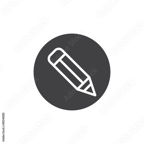 Pencil icon vector, filled flat sign, solid pictogram isolated on white. Drawing tool symbol, logo illustration.