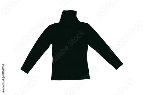 deep green  shirt on white background isolated .heat shirt for winter season ,technology from japan  that call heattech can help to generate heat and keep body warm