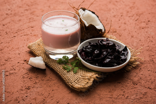 Solkadhi or sol kadhi, A famous drink from Goa or Maharashtra`s Konkan region

 photo