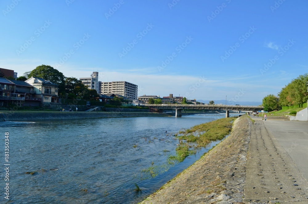 日本 京都 風景 四条周辺 鴨川 Japan Kyoto city Landscape Around Shijo  Kamogawa river