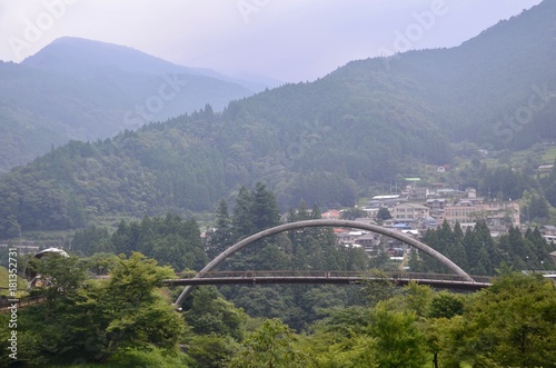 日本 徳島県 三好市 祖谷渓（いやだに、いやけい）祖谷渓谷 かずら橋 Japan Shikoku Tokushima Miyoshi city Iya Valley vine bridge photo