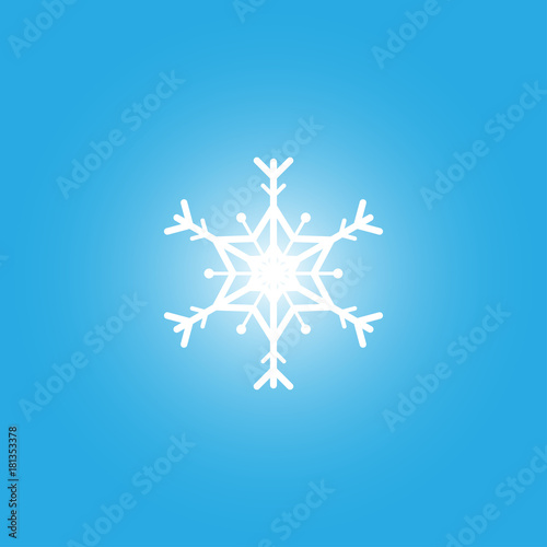 White snowflake isolated on blue background, Collection of winter graphic elements using for Happy new year, Christmas design, card, poster.