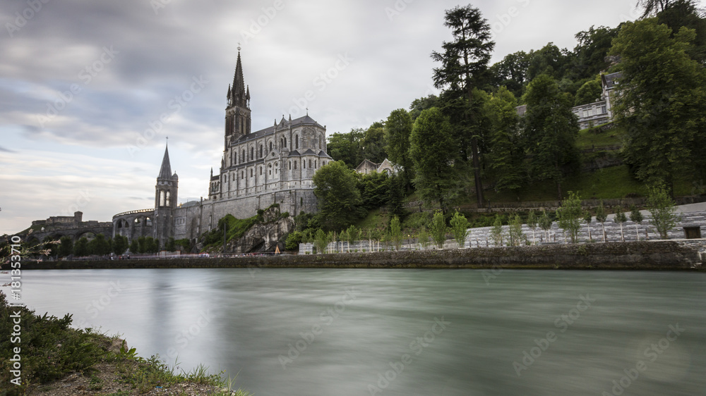 views of the sanctuary of Lourdes.