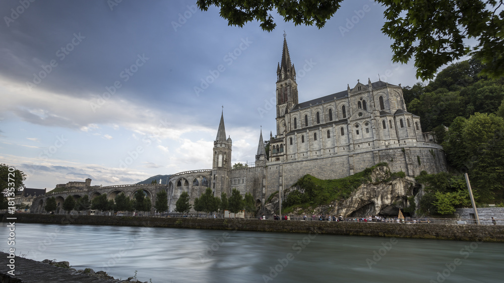 views of the sanctuary of Lourdes.