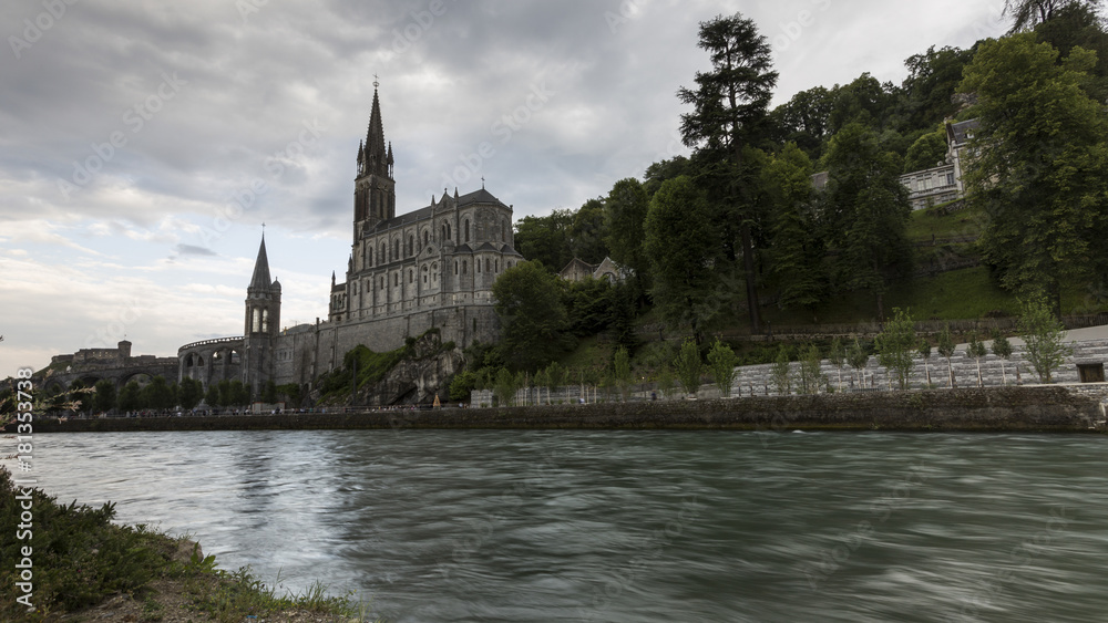 views of the sanctuary of Lourdes.