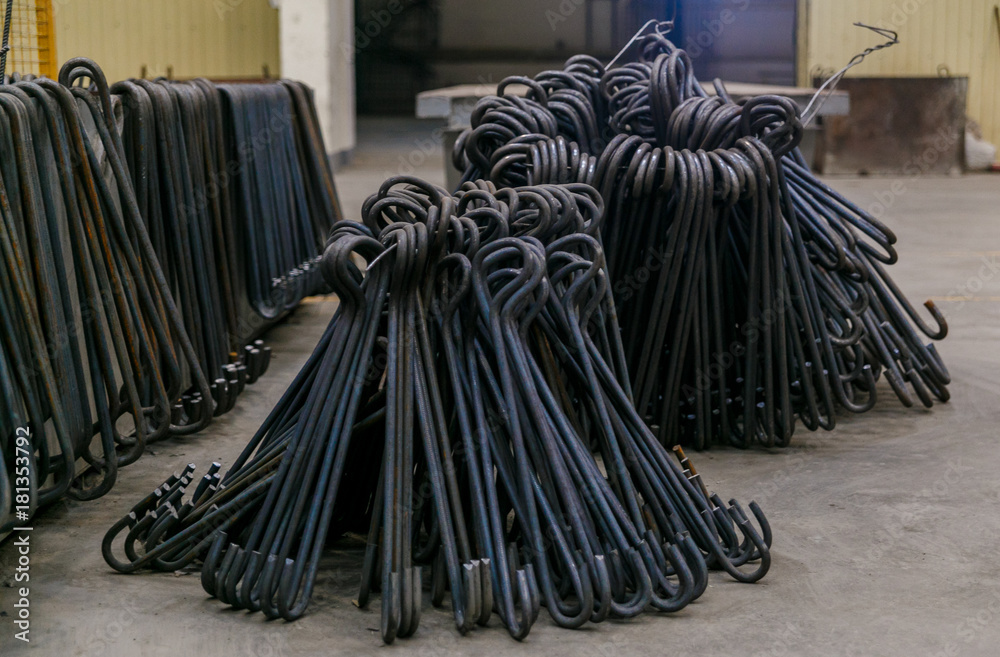 Rolls of aluminum metal fittings steel armature . Heavy industry