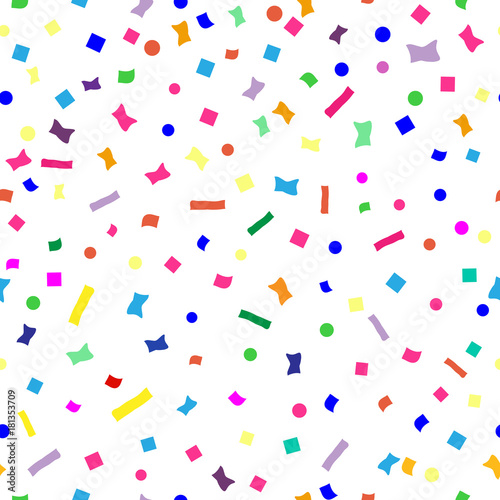 seamless colorful explosion of confetti on festive background, vector 