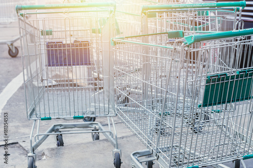 shopping cart left empty shoping economic household income money problems concept