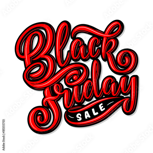 Black Friday Sale hand drawn lettering  calligraphy for logo  banners  labels  badges  prints  posters  web.