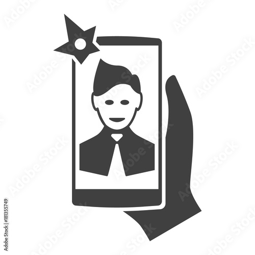 Selfi on the smartphone modern icon