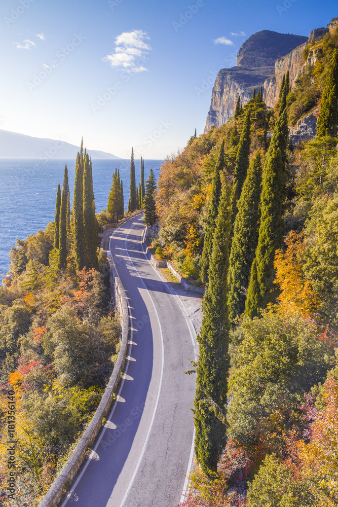 Gardesana Occidentale scenic route, Garda Lake, Brescia province, Lombardy, Italy