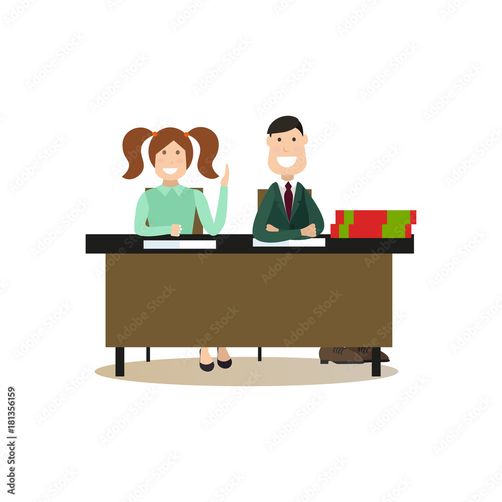 Students concept vector illustration in flat style Students concept vector illustration in flat style
