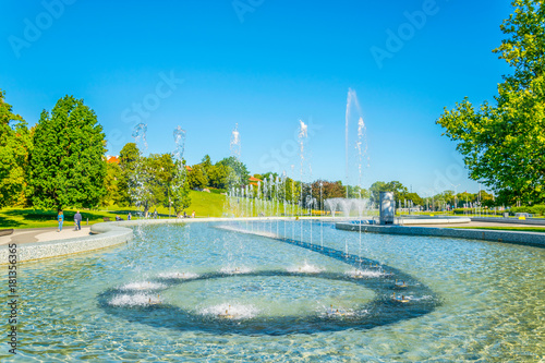 Multimedia Fountain Park in Warsaw, Poland.