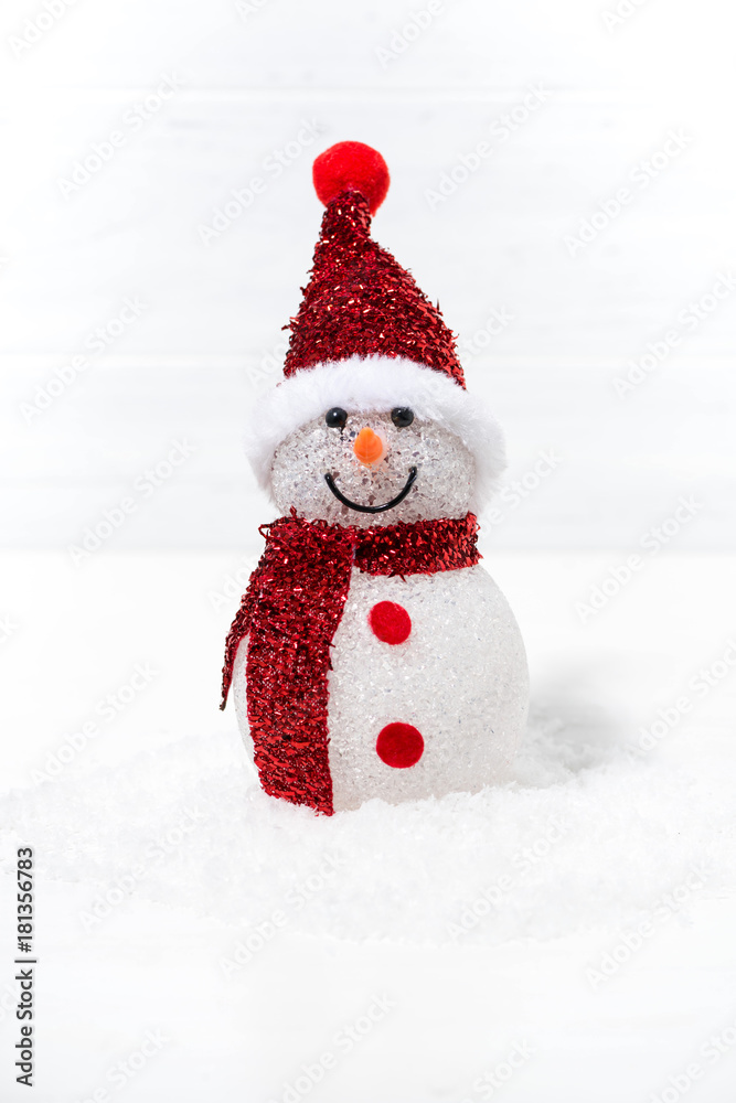 Fototapeta premium christmas snowman on white background
