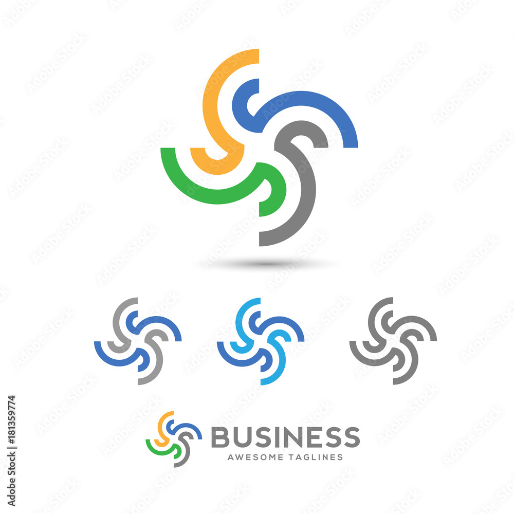 Obraz premium infinity loop logo vector, technology icon, geometric curve continues logo, Company logo, Logo design, Vector logo element,abstract tech logo,swirl colorful shape logo vector