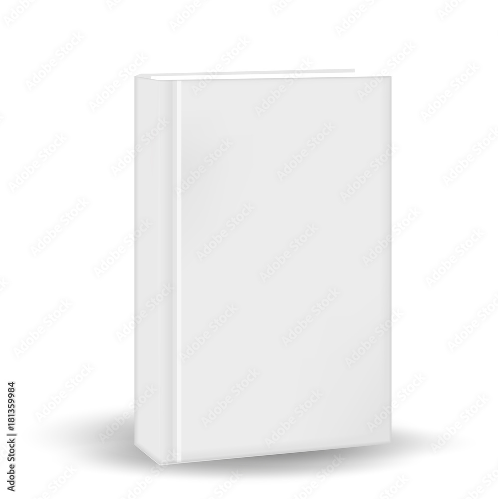 Book in a realistic, 3D style. Mock-up for your design. Isolated on white background. Vector illustration Book in a realistic, 3D style. Mock-up for your design. Isolated on white background. Vector illustration