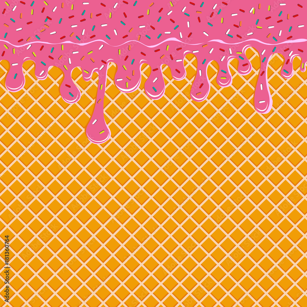 Wafer realistic seamless background. The texture of the waffles with ...